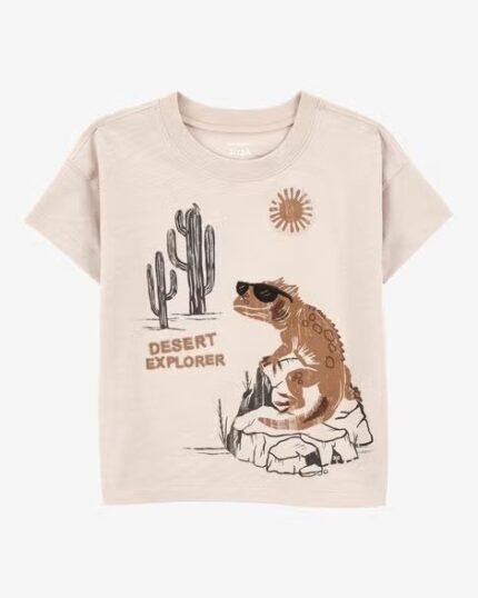 Toddler Desert Lizard Graphic Tee - Ivory